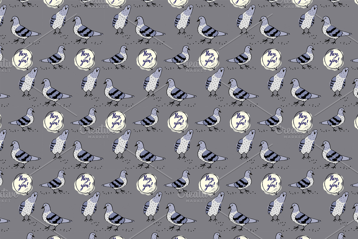 Pigeon patterns, a Pattern Graphic by Lyolya Profitrolya (Photo 3 of 3)