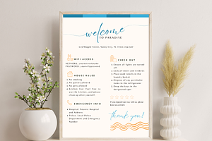 Airbnb Welcome Sign Airbnb Template, a Poster Template by Matisse Studio