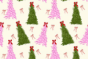 Christmas Tree Seamless Pattern, a Seasonal Illustration by Oleksandra Illustrates (Thumbnail 1 of 6)