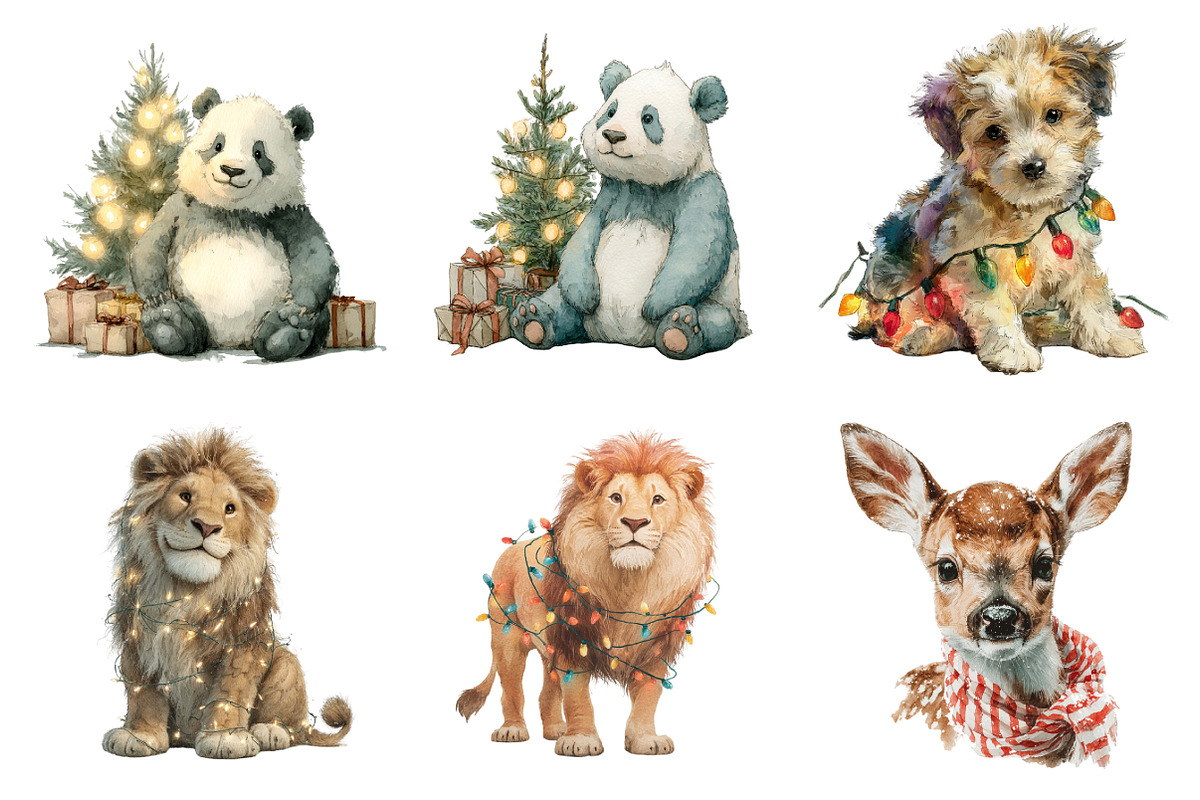 Funny Christmas Animals PNG, an Illustration by SinaCreation (Photo 3 of 7)