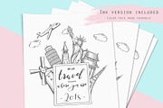 Travel journal first page, an Illustration by Kate Snitser (Thumbnail 3 of 3)