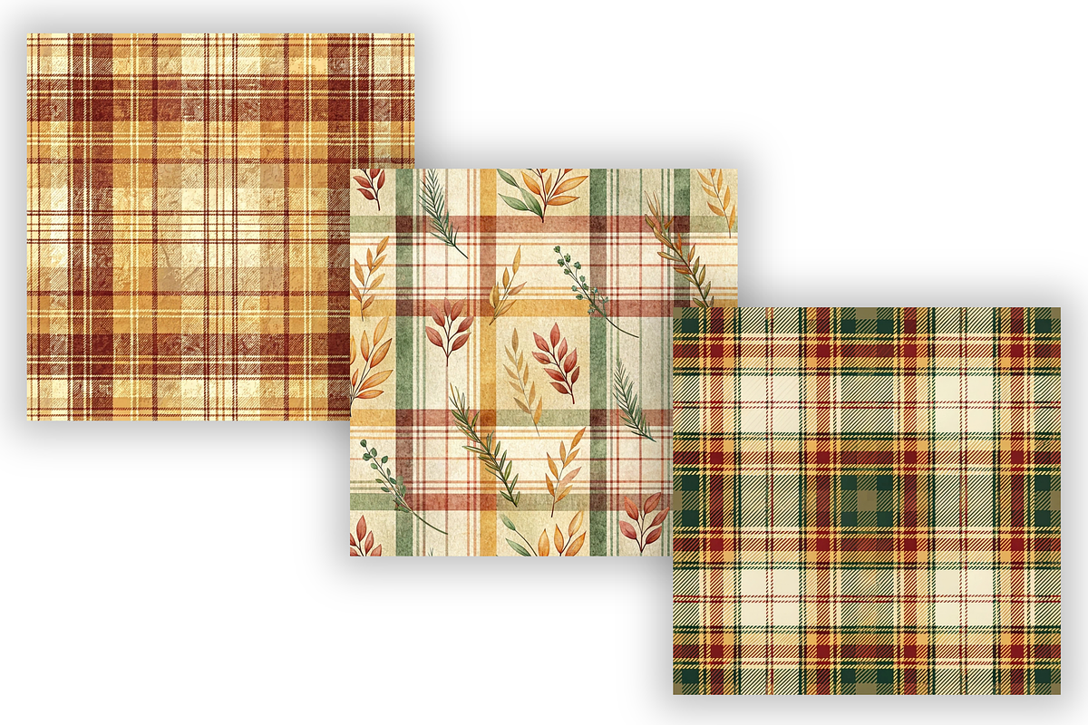Elegant Plaid Harvest Pattern, a Pattern Graphic by FloridPrintables (Photo 5 of 8)