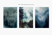 Twilight morning watercolor clip art, a Seasonal Illustration by FleurArt (Thumbnail 5 of 19)