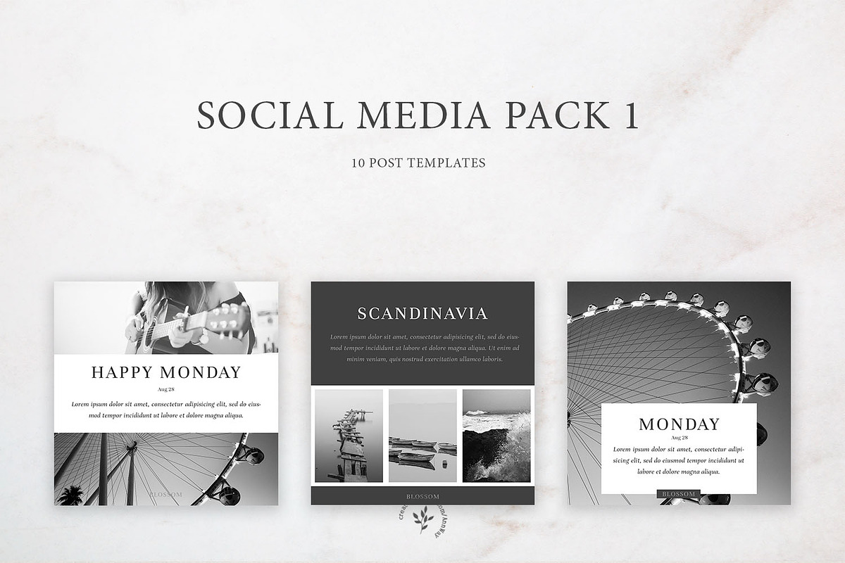 Social Media | Pack 1, a Social Media Template by Blossom (Photo 1 of 5)