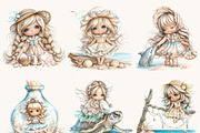 Whimsical Cute Beach Girl Clipart, a Person Illustration by Design Scotch (Thumbnail 3 of 7)