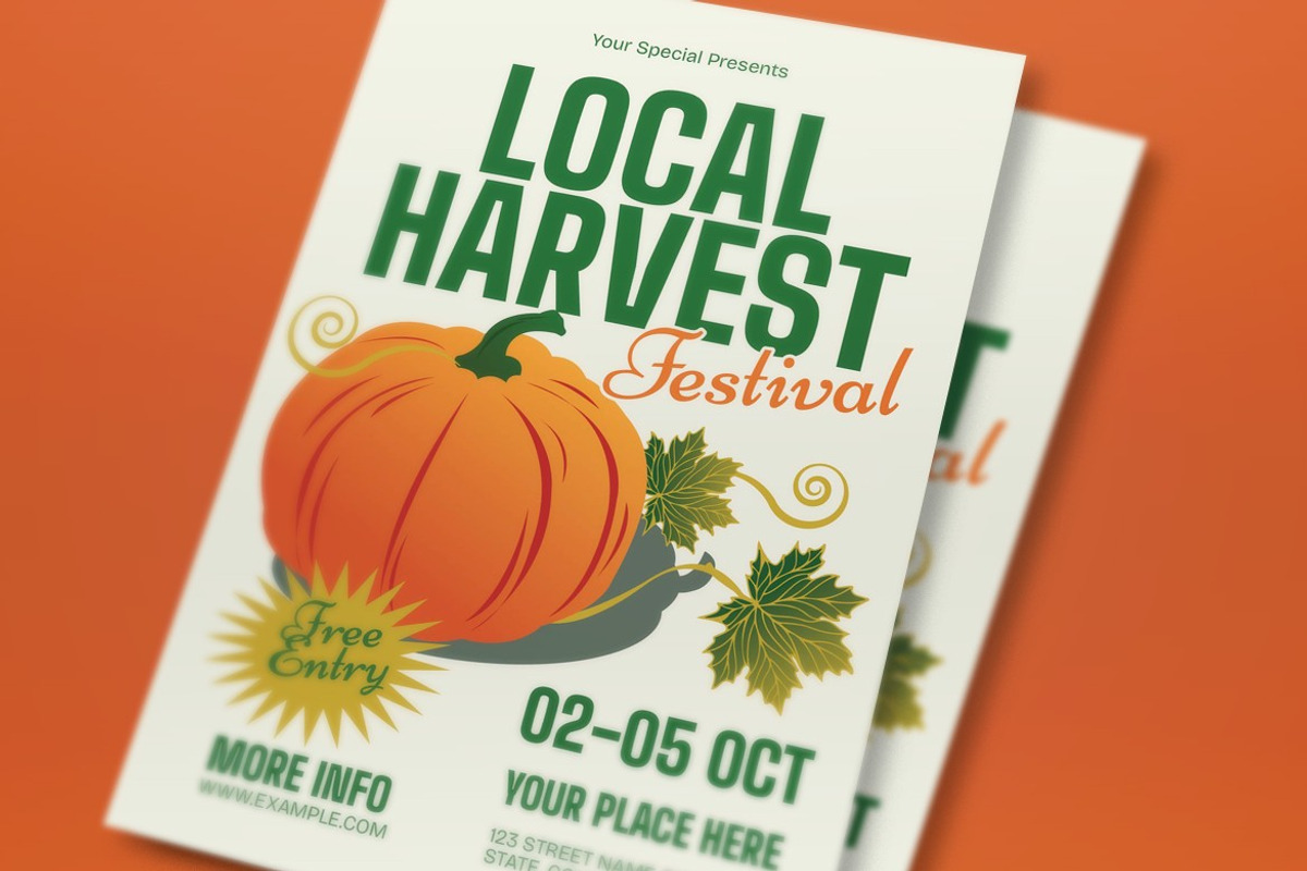 Local Harvest Festival Flyer, a Flyer Template by graphicook (Photo 2 of 3)