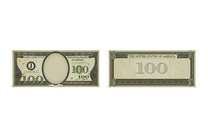 One hundred dollar banknote template, an Object Illustration by skripnikbb