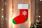 Santa socks - 3d papercraft, a Print Template by PAPER amaze (Thumbnail 3 of 4)