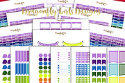 Rainbow Organizational Stickers, a Graphic by Dragonfly Girls Designs (Thumbnail 1 of 7)