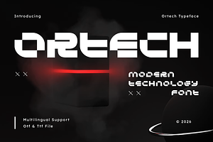 Ortech - Modern Futuristic Font