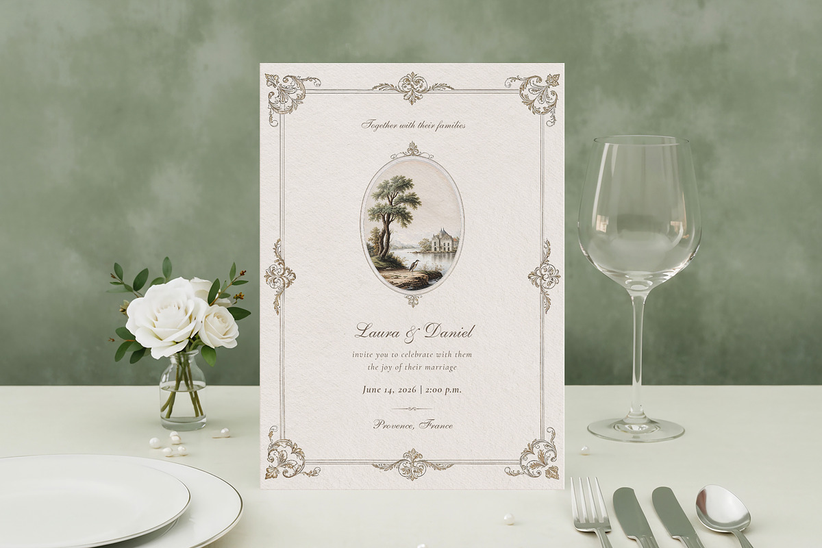 Vintage French Country Invitation, an Invitation Template by by creative paper (Photo 3 of 4)