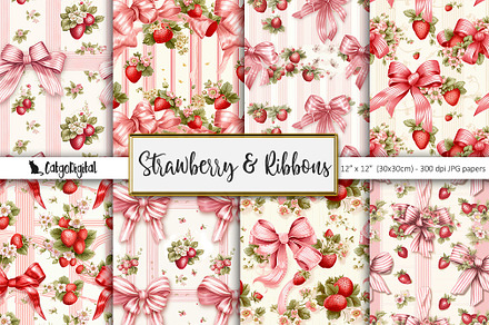 Strawberry & Ribbons Scrapbooking
