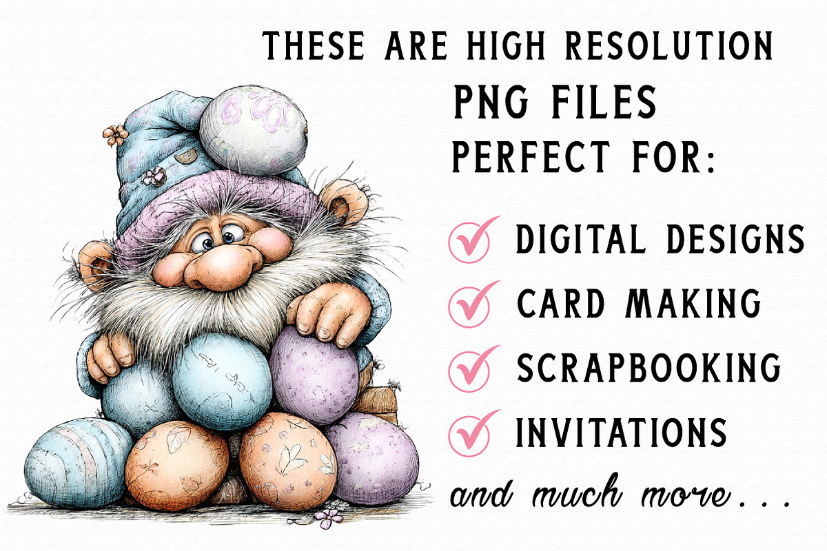 Cute Easter Gnome Clipart, an Illustration by Libby Wishes (Photo 3 of 6)