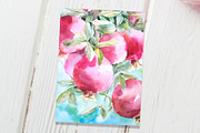 Pomegranate watercolor illustration, a Food Illustration by Art pages (Thumbnail 3 of 3)