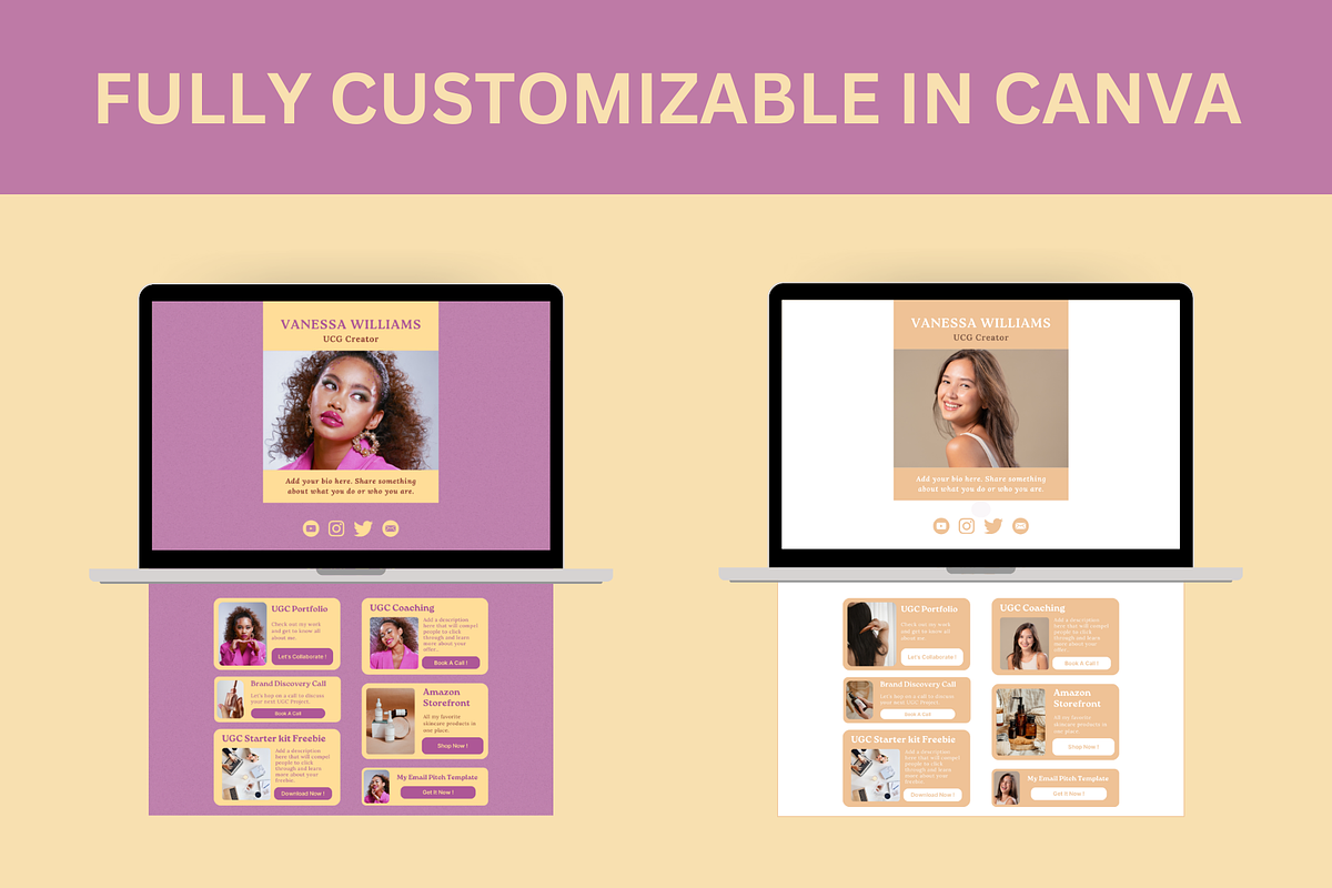 Instagram Link In Bio Website Canva, a Landing Page Template by The Chaos Project (Photo 4 of 8)