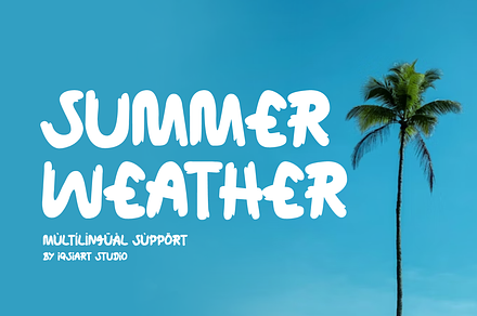 Summer Weather Font, a Sans Serif Font by Iqsiart Studio