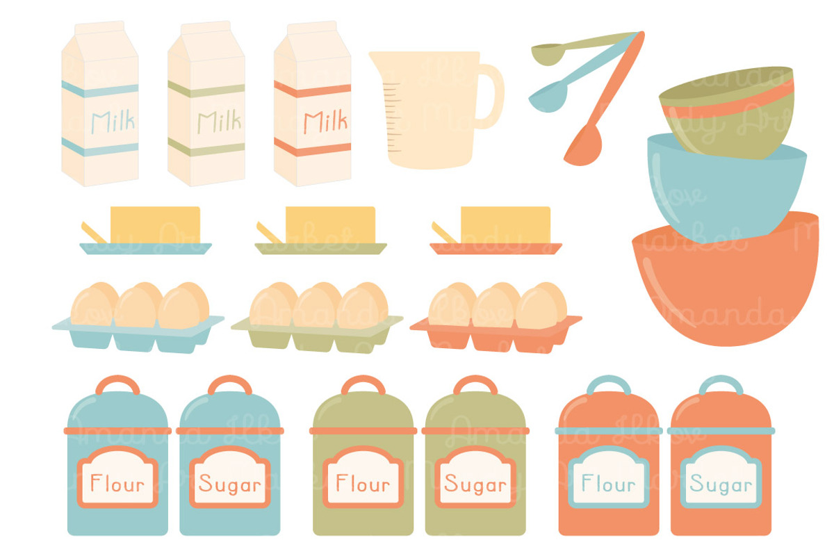 Vintage Kitchen Baking Vectors, an Illustration by Amanda Ilkov (Photo 4 of 4)