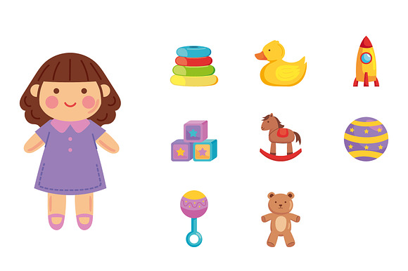 Baby Toys Illustration Set preview 4