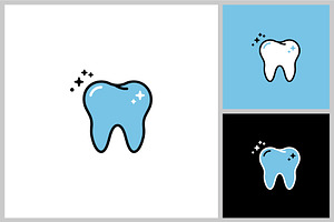 Sparkling clean tooth cartoon vector, a Healthcare Illustration by quadrazo