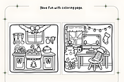 Xmas Corner Coloring Pages, a Seasonal Illustration by Coco Bloom (Thumbnail 2 of 5)