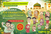 Eid Family Celebration Characters, an Illustration by MEANDSTUDIO (Thumbnail 1 of 5)