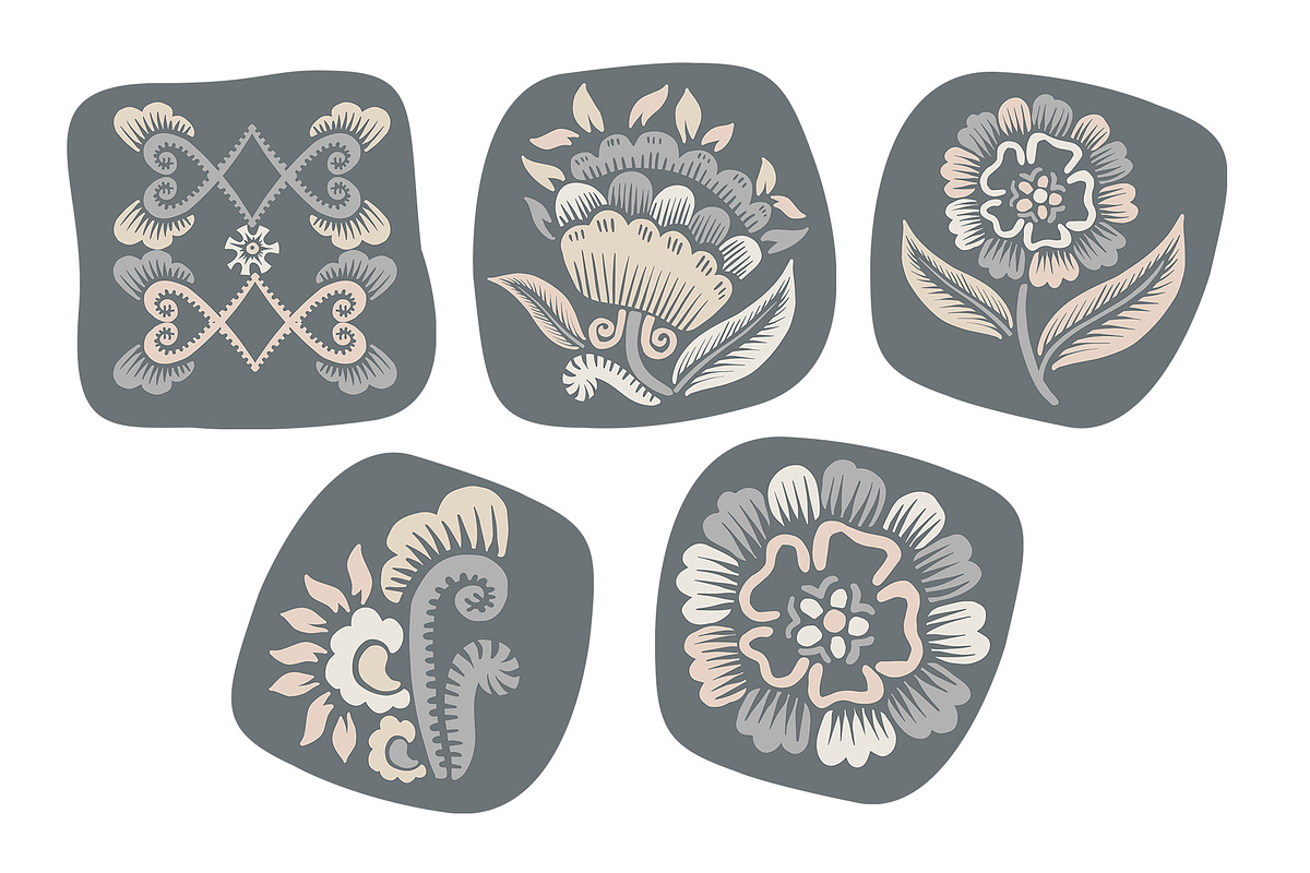 Block Print stylized floral, a Decorative Illustration by Tanna.ART (Photo 12 of 13)