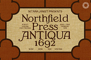 Northfield - Pressed Heritage, a Serif Font by Setara Langit CreativeStd (Thumbnail 1 of 13)