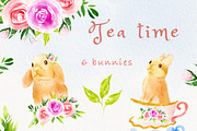 Tea time party bunny clipart, an Illustration by heyiamalice (Thumbnail 3 of 15)