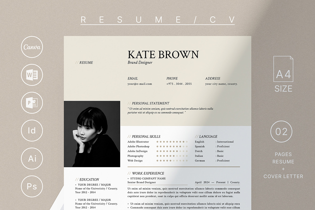 Resume/CV, a Resume Template by Designsoul14 (Photo 1 of 4)