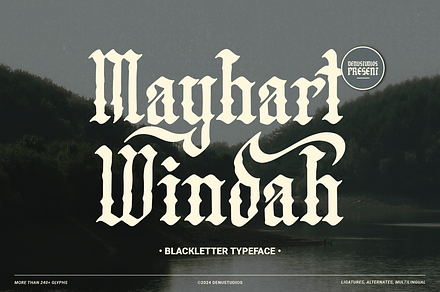Mayhart Windah Blackletter Typeface, a Blackletter Font by Denustudios