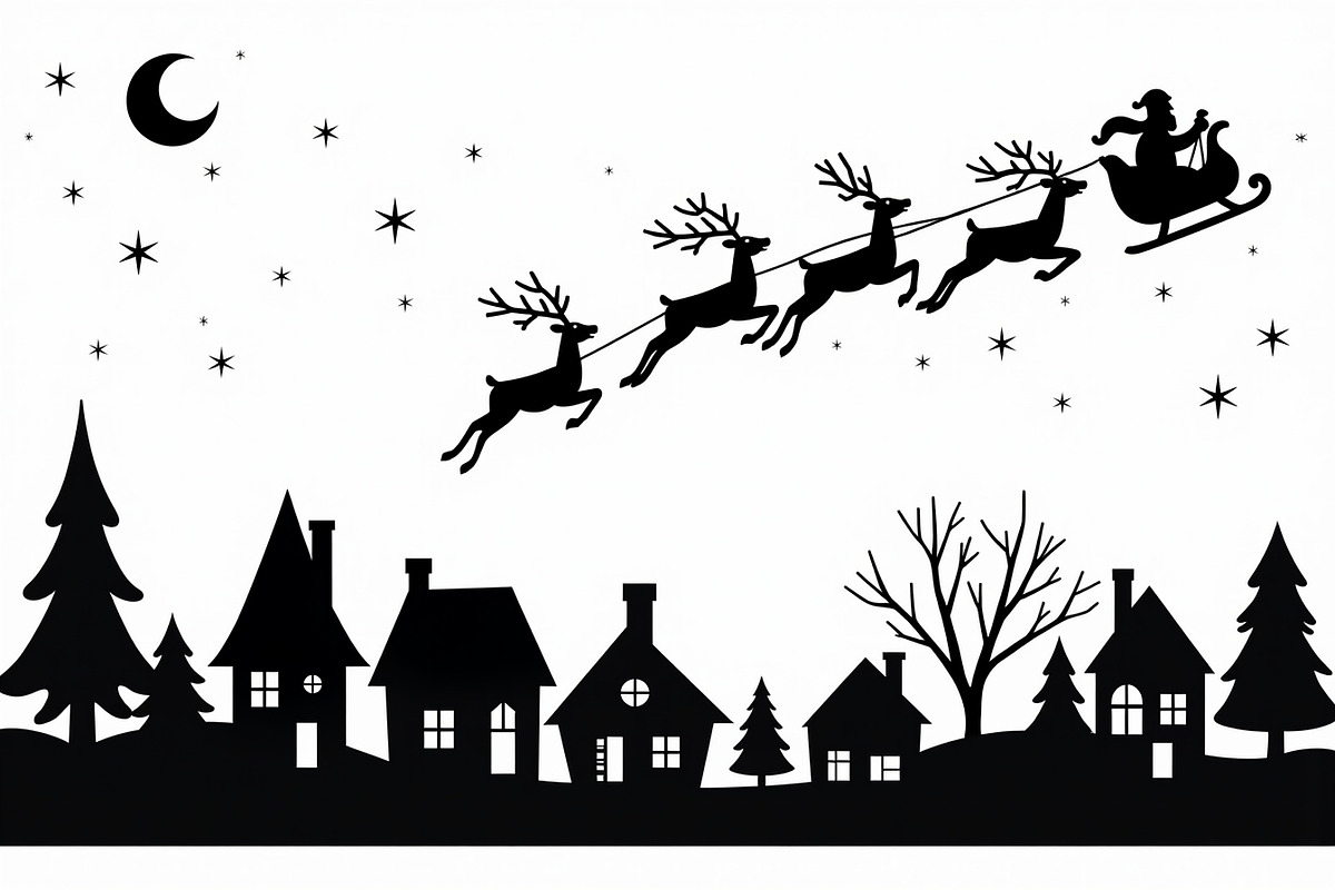Christmas Night Silhouette Set, an Illustration by BIPLOB EXPERT (Photo 11 of 21)
