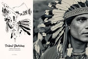 Tribal Sketche Pack, Native American, a Person Illustration by ArtPavo (Thumbnail 13 of 13)