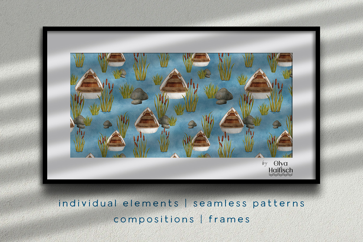 Watercolor Fishing Collection, an Object Illustration by Olya Haifisch (Photo 2 of 9)