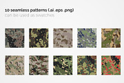 German Flecktarn Camouflage Patterns, a Pattern Graphic by 3Y_Design (Thumbnail 2 of 5)