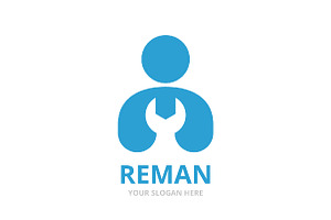 Vector Man And Repair Logo