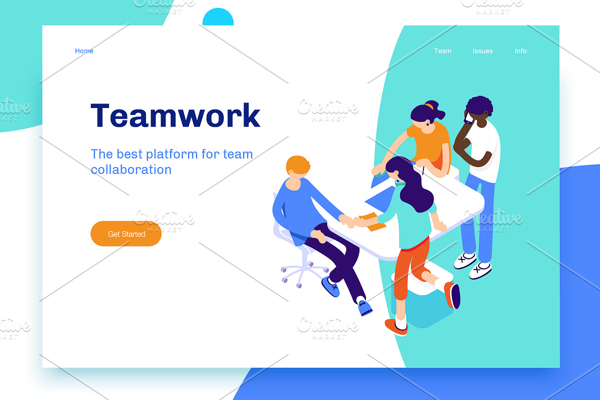 4 isometric illustrations - people, a Person Illustration by Formfrom (Photo 5 of 5)