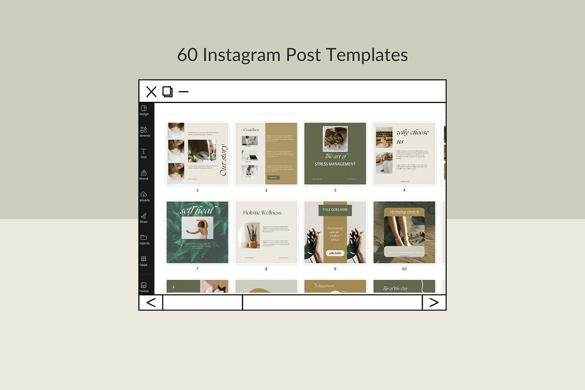 Wellness coach Instagram templates, a Social Media Template by Deepa ...