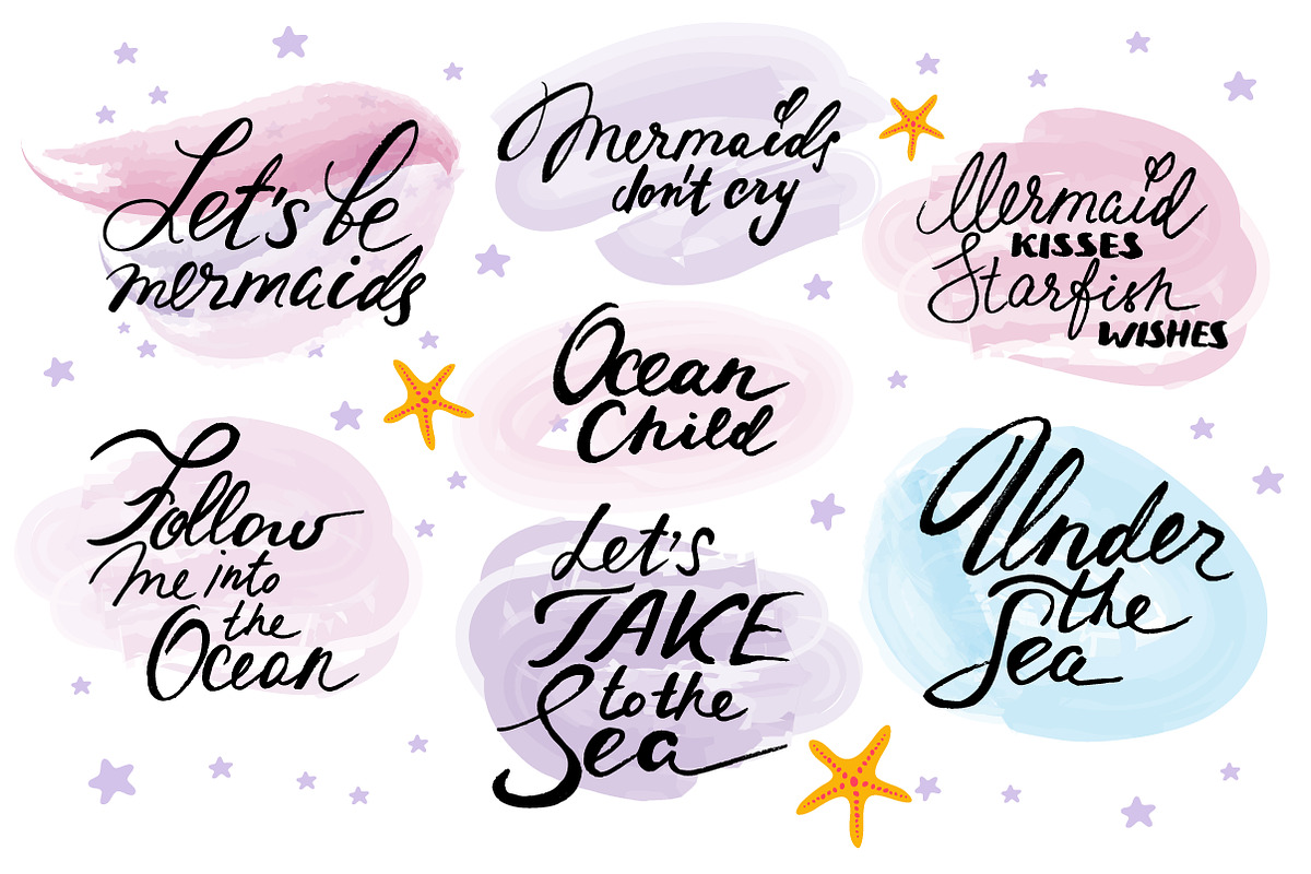 My little mermaid-clipart set, a Graphic by ComelyPics Shop (Photo 3 of 9)