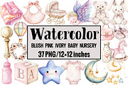 Blush Pink Ivory Baby Nursery Clipar, an Illustration by Design Market (Thumbnail 1 of 3)