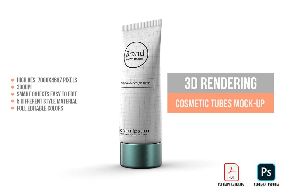 3D Rendering Cosmetic Tubes Mock-up, a Packaging Mockup by graystudio (Photo 16 of 50)