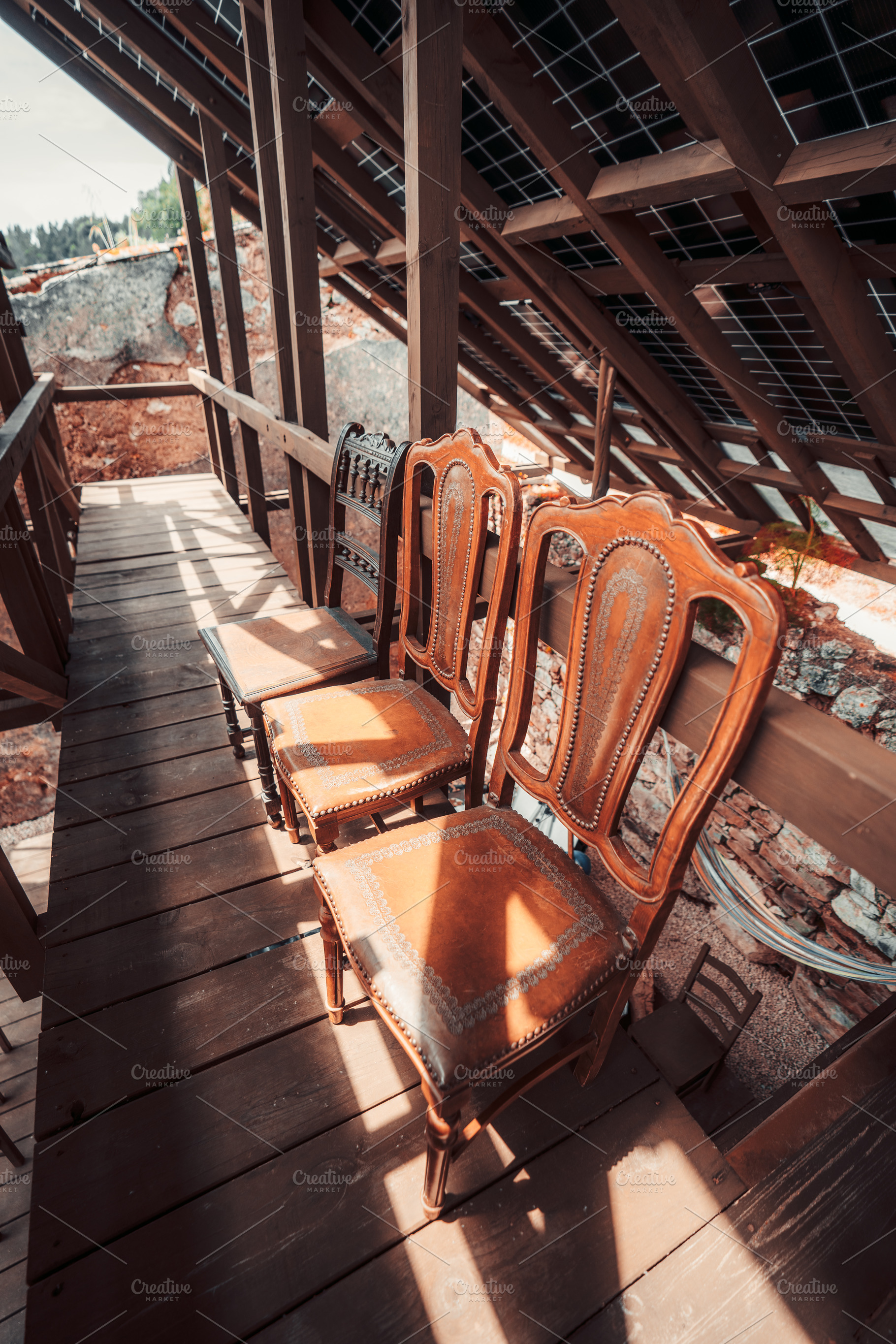 Antique Chairs Under Solar Roof, an Architecture Photo by SkyNext
