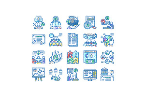 Stakeholder Business set Icons hand, an Object Illustration by pikepicture
