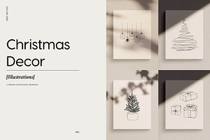 Christmas Decor Line Drawings