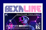 Hexaline Multiline Tech Font, a Font by PutraCetol Studio (Thumbnail 1 of 5)