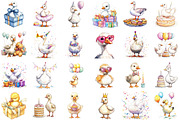 Watercolor Baby White Goose Birthday, an Illustration by Sublimation Artist (Thumbnail 2 of 6)