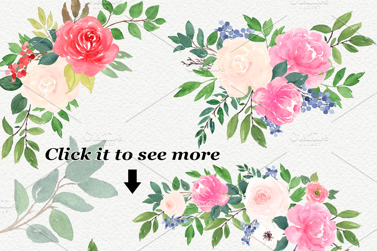 Watercolor flower Clip Art, an Illustration by Elly Studio (Photo 2 of 13)