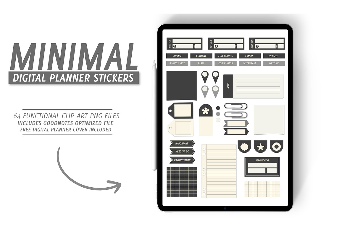 Small Business Planner Sticker PNGs, a Stationery Template by Bella+Sophia Creative (Photo 1 of 3)