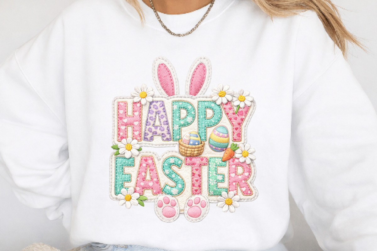 Faux Yarn Happy Easter png, an Illustration by Watercolor design (Photo 3 of 6)