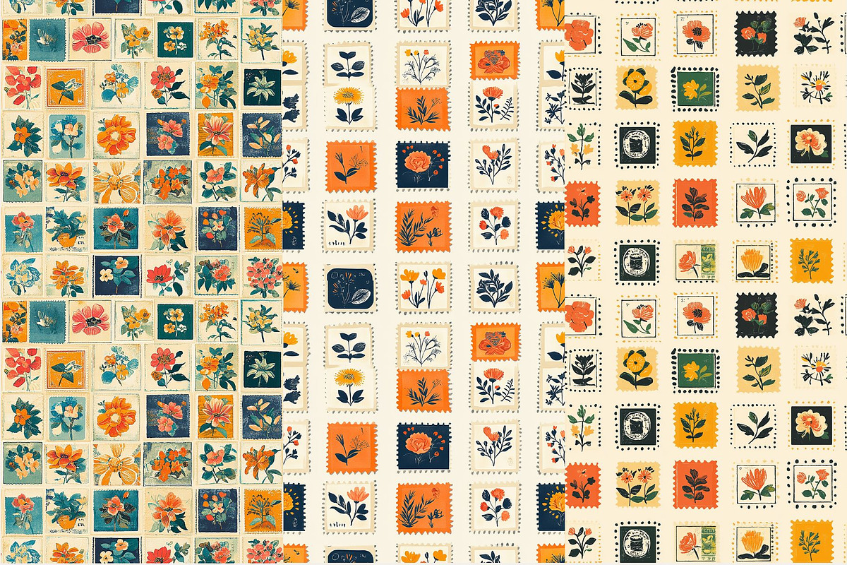 12 Cheery Floral Stamps Patterns, a Pattern Graphic by Inknfolly (Photo 3 of 7)