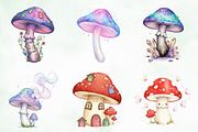Watercolor Cute Magic Mushroom Png, an Illustration by Creative Art (Thumbnail 5 of 9)